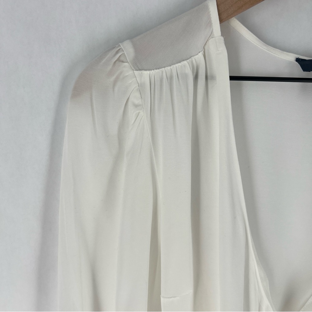 Modcloth Ivory Draped Blouse Long Sleeve Wrap Blouse NWT Size S - Picture 4 of 15